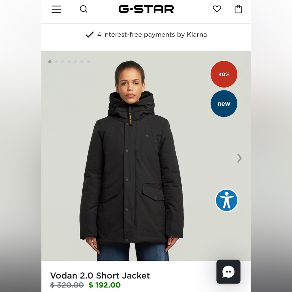 G-Star Women's Black Mid Parka